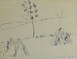 Haystacks and Trees, André-Dunoyer de Segonzac  French, Pen and ink on paper
