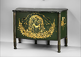 Commode, Louis Süe French, Oak, lumber-core plywood, chestnut, marble, paint, gold leaf, French