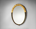 Mirror, Louis Süe French, Cherry or pearwood, mirror glass, paint, gold leaf, French