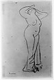 Standing Woman, Facing Right, Gaston Lachaise American, Crayon on paper