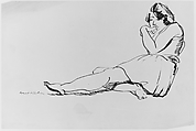 Reclining Woman, Walt Kuhn  American, Ink on paper
