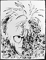 Self-Portrait, Andy Warhol American, Brush and black matte opaque paint on paper