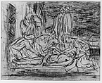The Lamentation over the Dead Christ, from ¦The Poussin Project: A Series of Prints after Nicolas Poussin¦, Leon Kossoff  British, Etching and aquatint