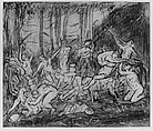 The Triumph of Pan (#4), from ¦The Poussin Project: A Series of Prints after Nicolas Poussin¦, Leon Kossoff  British, Etching and aquatint