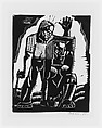Two Figures, David Ross American, Woodcut