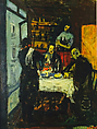 Four Figures in a Bistro, Arbit Blatas  American, born Lithuania, Oil on canvas