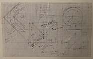 Sketches for "The Sun", Richard Lippold  American, Graphite with red and black ink on graph paper