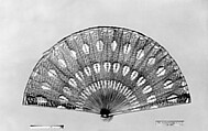 Fan, Georges Bastard French, Horn, mother-of-pearl, silk