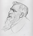 Auguste Rodin, William Rothenstein  British, Red and black chalks on paper