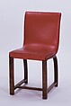 Side Chair, Gilbert Rohde American, Beech with walnut stain and vinyl upholstery