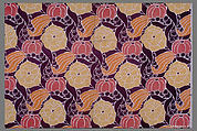 Textile sample, Unknown Designer, Block-printed linen, French