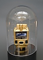 When All Roads Are One, Ghiora Aharoni (American, born Rehovot, Israel 1969), Single-channel digital video, black-and-white, 7 min., 46 sec.; gilded taxi meter, pedestal and vitrine