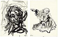 Untitled, Georg Baselitz  German, Brush and black ink on two sheets of paper (dyptich)