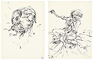 Untitled, Georg Baselitz  German, Diptych; black ink on paper