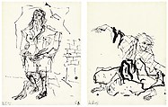 Untitled, Georg Baselitz  German, Diptych; black ink on paper