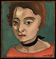 Marguerite with Black Velvet Ribbon, Henri Matisse French, Oil on cradled panel