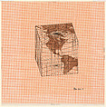 Study of Distortions; Isometric Systems in Isotropic Space-Map Projections: The Cube, Agnes Denes  American, born Hungary, Pen and black ink and watercolor on graph paper and mylar mounted to paper