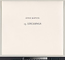15 Etchings, Anish Kapoor (British born India 1954), Portfolio of 15 etchings, title page, colophon and velvet covered box