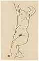 Torso of a Nude, Egon Schiele Austrian, Charcoal on paper