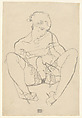 Seated Woman in Chemise, Egon Schiele Austrian, Graphite on paper