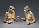 The Whistlers, Tip Toland (American, born Pottstown, Pennsylvania, 1950), Stoneware, paint, pastel, synthetic hair