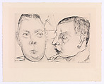 Two Officers, from the portfolio ¦Faces¦, Max Beckmann German, Drypoint