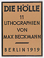 Hell, Max Beckmann (German, Leipzig 1884–1950 New York), Portfolio of eleven transfer lithographs