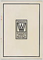 Modern Interiors Designed and Executed by the Wiener Werkstaette, Joseph Urban (American (born Austria), Vienna 1872–1933 New York), Color lithograph (cover); photomechanical print (four bifolios); photomechancial print (one bookplate)