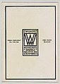 Modern Interiors Designed and Executed by the Wiener Werkstaette, Joseph Urban (American (born Austria), Vienna 1872–1933 New York), Color lithograph (cover); photomechanical print (four bifolios); photomechancial print (one bookplate)