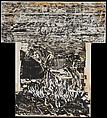 Brünnhilde/Grane, Anselm Kiefer  German, Woodcut and white and black acrylic paints on papers on canvas