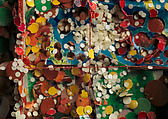Untitled #87b, Howardena Pindell (American, born Philadelphia, Pennsylvania, 1943), Collage of cut and torn paper, punched paper, acrylic, watercolor, board, and thread on board, mounted on board