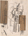 Head of a Woman, Georges Braque (French, Argenteuil 1882–1963 Paris), Charcoal and cut-and-pasted printed wallpaper with gouache on white laid paper