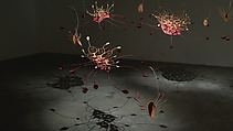 Seven ponds and a few raindrops, Ranjani Shettar (Indian, born Bangalore, 1977), Muslin, stainless steel, tamarind and natural dyes