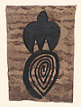 Amategram Series - Labyrinth of Venus, Ana Mendieta  American, born Cuba, Black opaque watercolor and black acrylic paint on Mexican bark paper (amate)