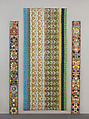 Tut's Wallpaper, Joyce Kozloff American, Silkscreen on silk, ceramic tiles, grout and plywood