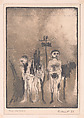 Three Wanderers, Richard Hunt  American, Etching with graphite