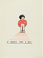 If Nancy Was a Boy, Joe Brainard  American, Black porous-point pen, watercolor, and opaque watercolor on paper