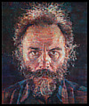 Lucas I, Chuck Close  American, Oil and graphite on canvas