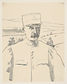 General Pétain, Gwen John British, Ink and wash on paper
