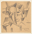 Cubist Study of A Head, Elemér de Kóródy  Hungarian, Graphite on paper