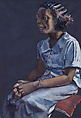 Girl in Blue Dress, Samuel Joseph Brown, Jr. American, Watercolor on paper