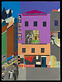 The Block, Romare Bearden (American, Charlotte, North Carolina 1911–1988 New York), Collage of cut and torn printed, colored, painted and metallic papers with graphite, porous-point pen, watercolor, opaque watercolor, and ink on Masonite