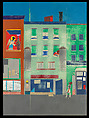 The Block, Romare Bearden (American, Charlotte, North Carolina 1911–1988 New York), Collage of cut and torn printed, colored, painted and metallic papers with graphite, porous-point pen, watercolor, opaque watercolor, and ink on Masonite