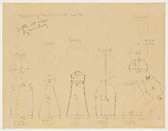Design for Chess Pieces, Man Ray  American, Graphite on paper