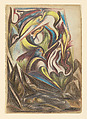 Untitled, Jackson Pollock American, Colored pencils and graphite on paper