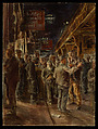 The Bowery, Reginald Marsh American, Tempera on Masonite