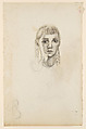 Untitled (Girl with Braids), Jackson Pollock American, Graphite and colored pencil on paper