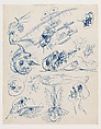 Untitled (Sheet of Studies), Jackson Pollock  American, Ink and colored pencil on paper
