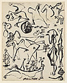 Untitled (Page from a Lost Sketchbook), Jackson Pollock (American, Cody, Wyoming 1912–1956 East Hampton, New York), Brush and ink on paper (recto); brush and ink on paper (verso)