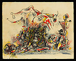 War, Jackson Pollock  American, Ink and colored pencils on paper
